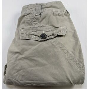 BKE Athletics Mens Size 34 Panorama Beige Khaki Cargo Shorts Rugged Canvas
